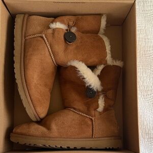 Brown Suede Shearling Boots